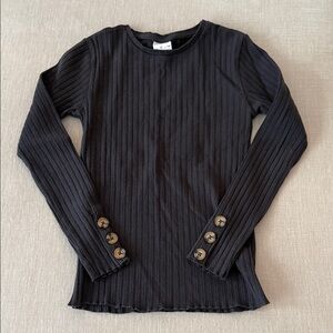 Zara Black Ribbed Kids Top